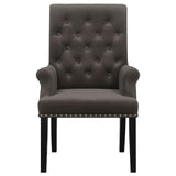 Alana Upholstered Tufted Arm Chair with Nailhead Trim