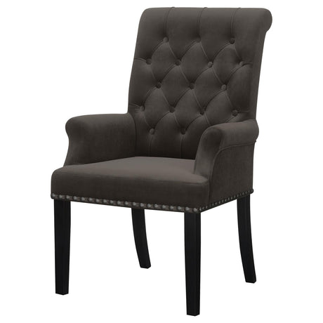 Alana Upholstered Tufted Arm Chair with Nailhead Trim