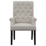 Alana Upholstered Tufted Arm Chair with Nailhead Trim