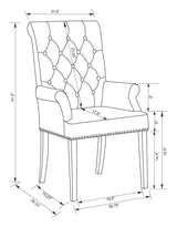 Alana Upholstered Tufted Arm Chair with Nailhead Trim by Coaster at Eve Furniture