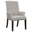 Alana Upholstered Tufted Arm Chair with Nailhead Trim by Coaster at Eve Furniture