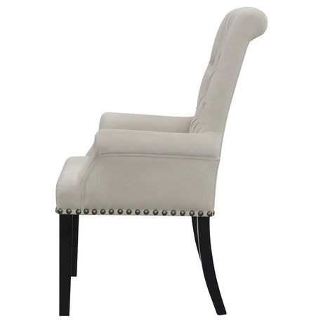 Alana Upholstered Tufted Arm Chair with Nailhead Trim by Coaster at Eve Furniture