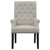 Alana Upholstered Tufted Arm Chair with Nailhead Trim by Coaster at Eve Furniture