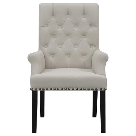 Alana Upholstered Tufted Arm Chair with Nailhead Trim by Coaster at Eve Furniture