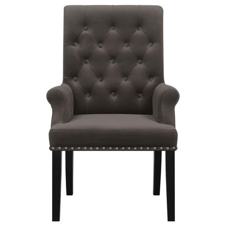 Alana Upholstered Tufted Arm Chair with Nailhead Trim by Coaster at Eve Furniture