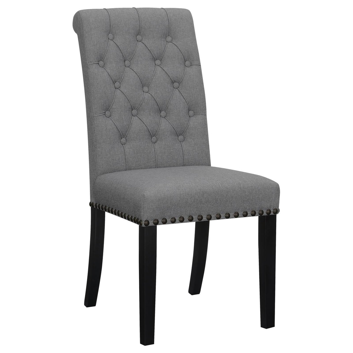 Alana Upholstered Tufted Side Chairs with Nailhead Trim, Set of 2