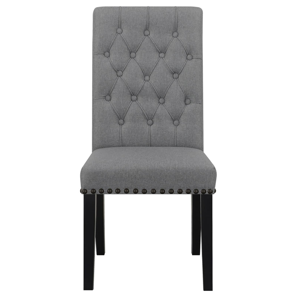 Alana Upholstered Tufted Side Chairs with Nailhead Trim, Set of 2