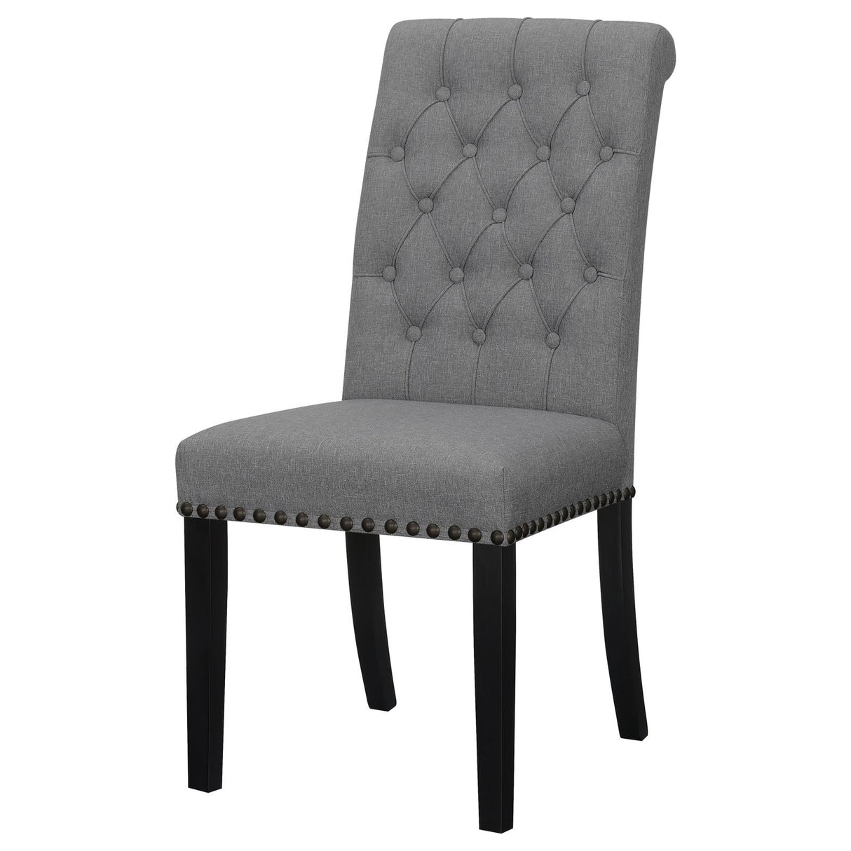 Alana Upholstered Tufted Side Chairs with Nailhead Trim, Set of 2