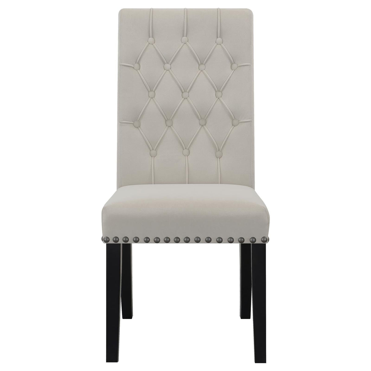 Alana Upholstered Tufted Side Chairs with Nailhead Trim, Set of 2