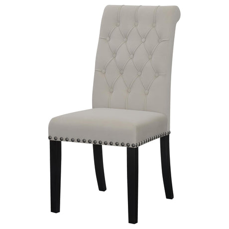 Alana Upholstered Tufted Side Chairs with Nailhead Trim, Set of 2