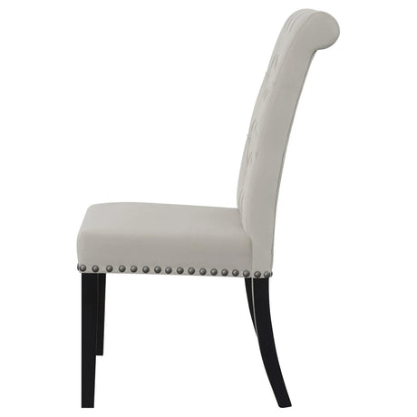 Alana Upholstered Tufted Side Chairs with Nailhead Trim, Set of 2 by Coaster at Eve Furniture