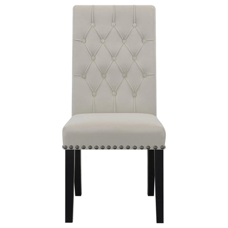Alana Upholstered Tufted Side Chairs with Nailhead Trim, Set of 2 by Coaster at Eve Furniture