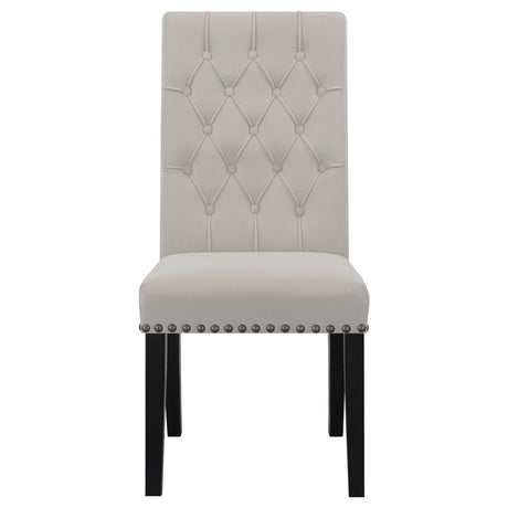 Alana Upholstered Tufted Side Chairs with Nailhead Trim, Set of 2 by Coaster at Eve Furniture