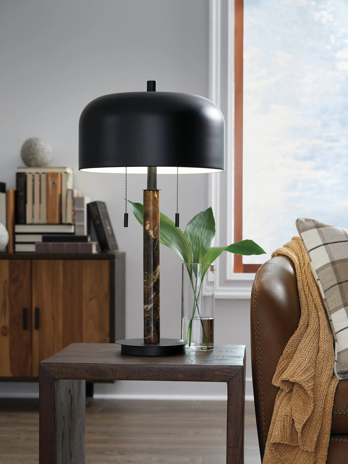 Alanbert Brown/Black Table Lamp by Ashley at Eve Furniture