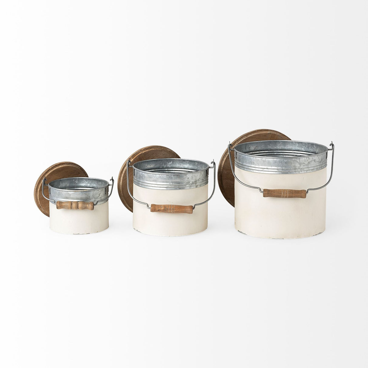 Alani (Set of 3) White Metal Storage Boxes by Mercana at Eve Furniture
