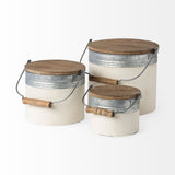 Alani (Set of 3) White Metal Storage Boxes by Mercana at Eve Furniture