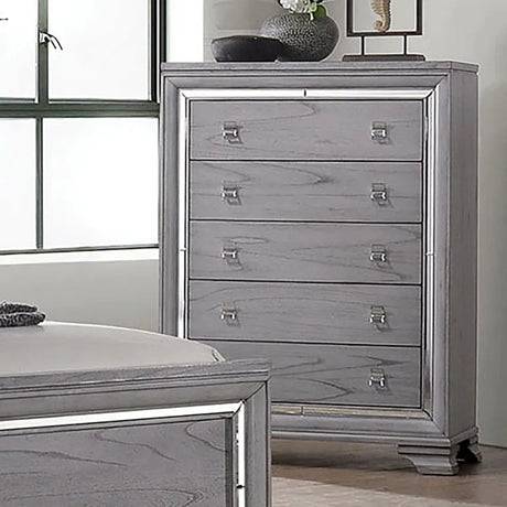 Alanis Light Gray 5-Piece Queen Bedroom Set by Furniture of America at Eve Furniture