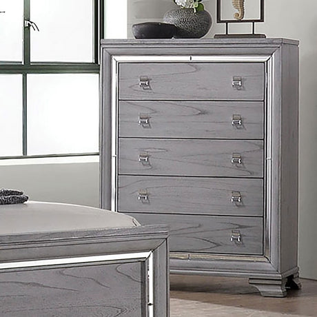 Alanis Light Gray 5-Piece Queen Bedroom Set by Furniture of America at Eve Furniture