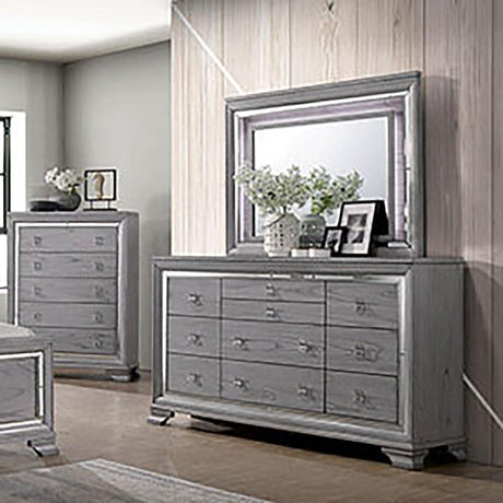 Alanis Light Gray Mirror by Furniture of America at Eve Furniture