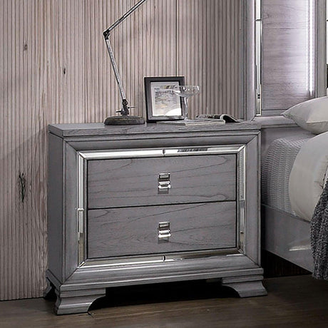Alanis Light Gray Night Stand by Furniture of America at Eve Furniture