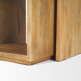 Alanna 22.0L x 15.0W x 22.0H Set of 2 Brown Wood Nesting Accent Tables by Mercana at Eve Furniture