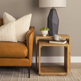 Alanna 22.0L x 15.0W x 22.0H Set of 2 Brown Wood Nesting Accent Tables by Mercana at Eve Furniture