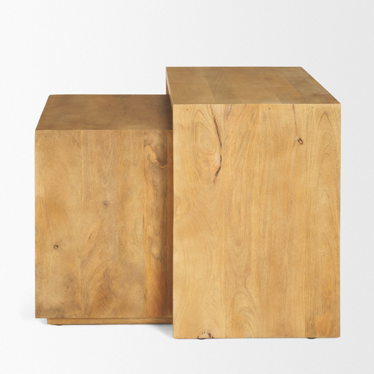 Alanna 22.0L x 15.0W x 22.0H Set of 2 Brown Wood Nesting Accent Tables by Mercana at Eve Furniture