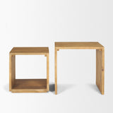 Alanna 22.0L x 15.0W x 22.0H Set of 2 Brown Wood Nesting Accent Tables by Mercana at Eve Furniture