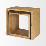 Alanna 22.0L x 15.0W x 22.0H Set of 2 Brown Wood Nesting Accent Tables by Mercana at Eve Furniture