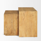 Alanna Set of 2 Brown Wood Nesting Accent Tables by Mercana at Eve Furniture