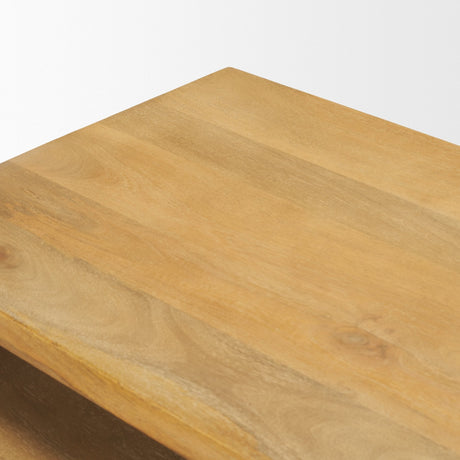 Alanna Set of 2 Brown Wood Nesting Accent Tables by Mercana at Eve Furniture