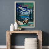 Alaska Go USA (L) by Mercana Studio a Hand Embellished Decograph Framed Art Print by Mercana at Eve Furniture