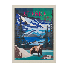 Alaska Go USA (L) by Mercana Studio a Hand Embellished Decograph Framed Art Print by Mercana at Eve Furniture