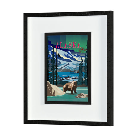 Alaska Go USA (M) by Mercana Studio a Framed Art Print Matted under Glass by Mercana at Eve Furniture