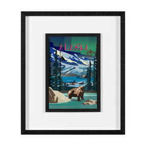 Alaska Go USA (M) by Mercana Studio a Framed Art Print Matted under Glass by Mercana at Eve Furniture