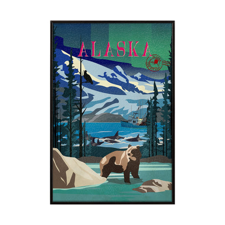Alaska Go USA (SM) by Mercana Studio a Hand Embellished Decograph Framed Art Print by Mercana at Eve Furniture