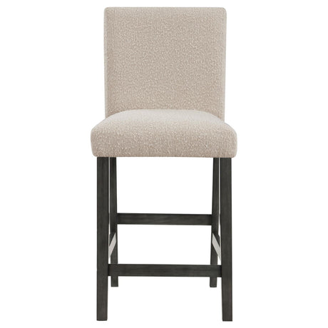 Alba Boucle Upholstered Counter Height Dining Chair Beige and Charcoal Grey (Set of 2) by Coaster at Eve Furniture