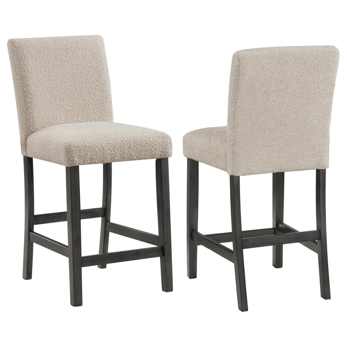 Alba Boucle Upholstered Counter Height Dining Chair Beige and Charcoal Grey (Set of 2) by Coaster at Eve Furniture