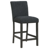 Alba Boucle Upholstered Counter Height Dining Chair Black and Charcoal Grey (Set of 2)