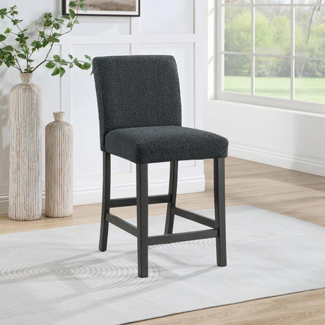 Alba Boucle Upholstered Counter Height Dining Chair Black and Charcoal Grey (Set of 2) by Coaster at Eve Furniture