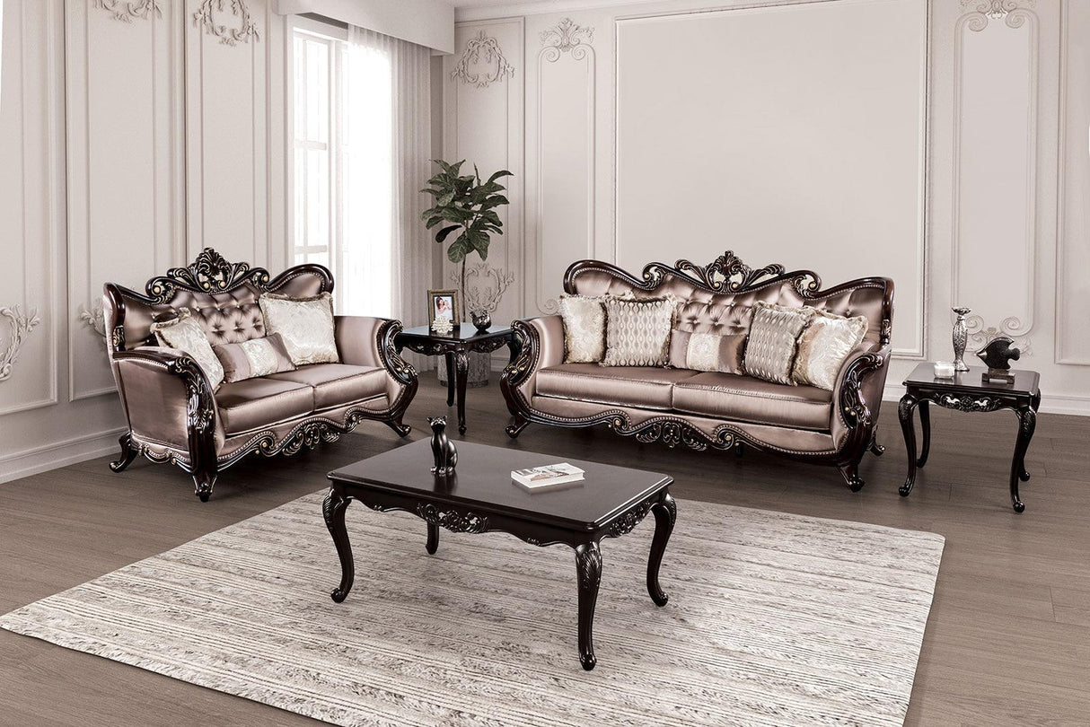 Albacete Dark Cherry/Brown Sofa by Furniture of America at Eve Furniture