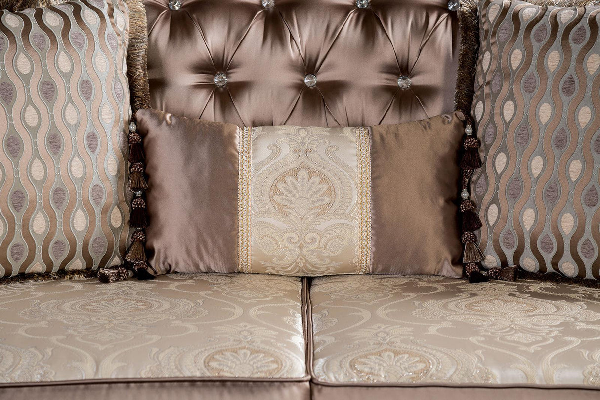 Albacete Dark Cherry/Brown Sofa by Furniture of America at Eve Furniture