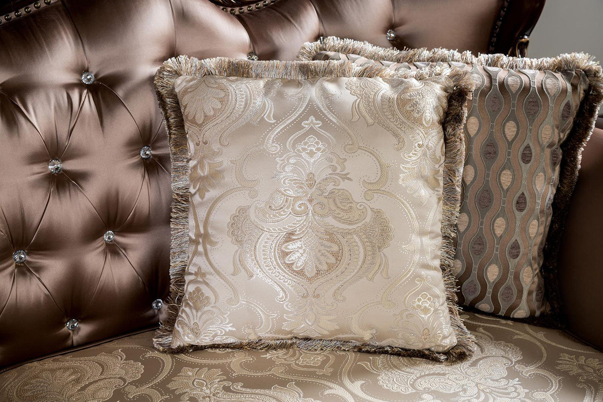 Albacete Dark Cherry/Brown Loveseat by Furniture of America at Eve Furniture