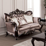 Albacete Dark Cherry/Brown Loveseat by Furniture of America at Eve Furniture