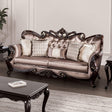 Albacete Dark Cherry/Brown Sofa by Furniture of America at Eve Furniture