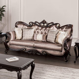 Albacete Dark Cherry/Brown Sofa by Furniture of America at Eve Furniture