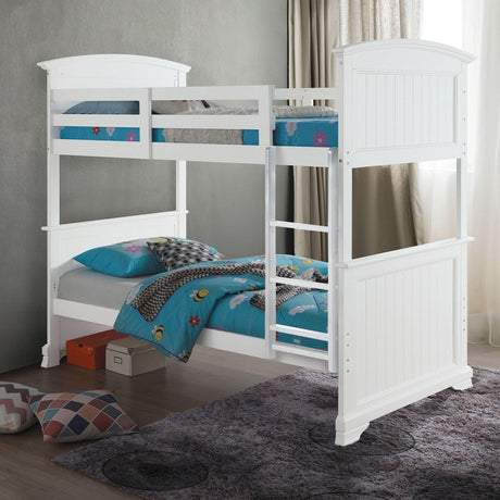 Albano White Twin/Twin Bunk Bed by Furniture of America at Eve Furniture