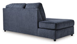 Albar Place Cobalt 2-Piece Left Arm Facing Chaise Sectional by Ashley at Eve Furniture