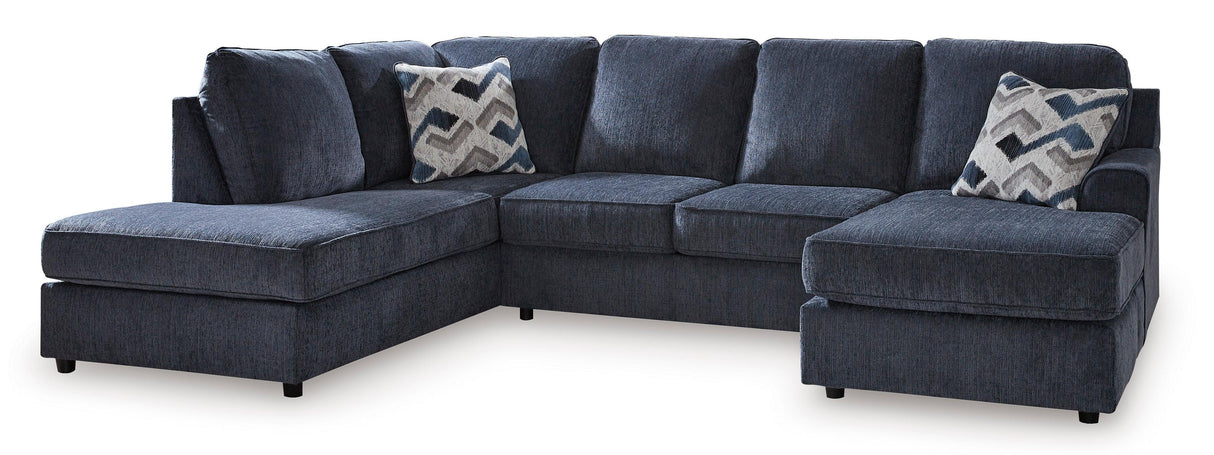 Albar Place Cobalt 2-Piece Left Arm Facing Chaise Sectional by Ashley at Eve Furniture