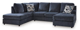 Albar Place Cobalt 2-Piece Left Arm Facing Chaise Sectional by Ashley at Eve Furniture